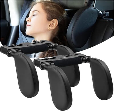 Zachte Memory Foam Hoofdkussen voor Kinderen en Volwassenen, Verstelbaar en Afneembaar, Ondersteuning voor Slaap in Auto met Zijsteun en 180 Graden Flexibiliteit