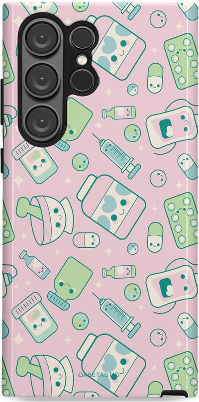 Casetastic Hoesje Geschikt voor Samsung S23 Ultra - Stijlvolle Beschermende Duo-layer Case - Geneeskrachtig Roze