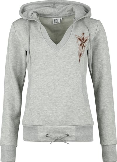 The Lord Of The Rings Trui met capuchon - Arwen & Aragorn - L tot XXL - voor Vrouwen - grijs