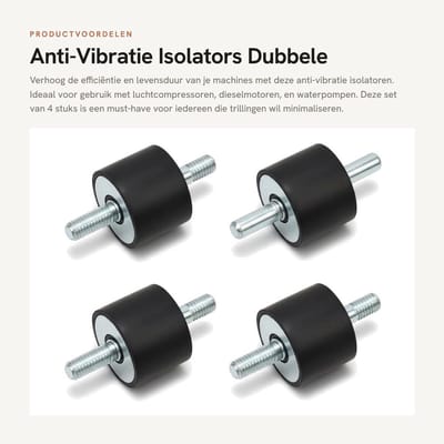 Dailygoods- Rubberenen Isolator - 4 Stuks - Anti-vibratie - Dempingselement - Geschikt voor Luchtcompressoren - Geluidsreductie - Versterkte Stabiliteit - Trillingsisolator