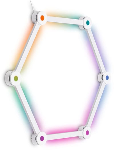 BRILONER Flow - LED Wandlamp voor binnen - dimbaar - met afstandsbediening - RGB IC dynamische kleurverandering - muzieksensor - wit