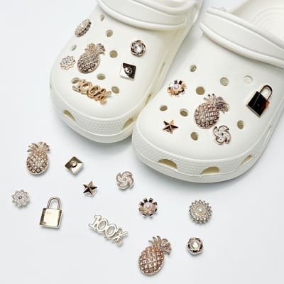 Schoenaccessoires-geschikt voor crocs charms- geschikt voor crocs pins- geschikt voor crocs Accessoires- geschikt voor Crocs Jibbitz-CJ-199 gouden flitsende diamant ananas