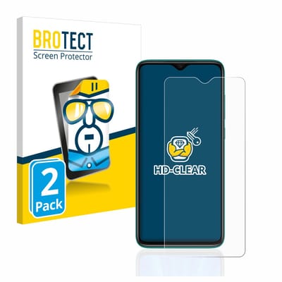 BROTECT - Screenprotector voor Xiaomi Redmi Note 8 Pro - Folie Beschermfolie transparant 2 Stuks