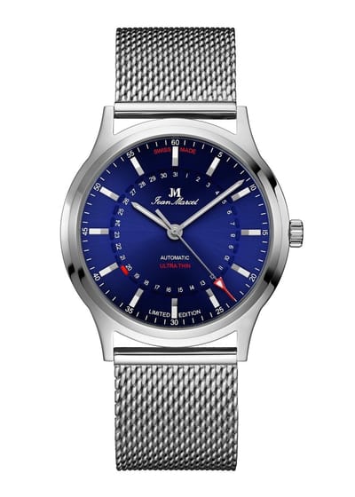Jean Marcel Stealth - horloge - blauw - Milanese band zilver - 41 mm