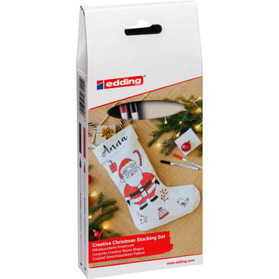 edding Kerstman set - Zwart/Rood