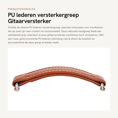 Dailygoods- Versterkergreep Ruw Geweven - PU Lederen Handgreep - Comfortabel - Duurzaam - Hoge Kwaliteit - 4-Gaats Behuizing - Gitaarhandgreep