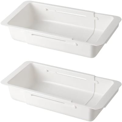 Dailygoods- Lade-Organizer Verstelbaar - 2 Stuks - Flexibel Ontwerp - Uittrekbare Inzetstukken - Geschikt voor Keuken/Slaapkamer/Badkamer - Hoogwaardig Kunststof - Opbergdoos