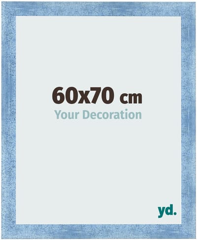 Your Decoration - Fotolijst 60x70 cm - MDF - Helder Blauw Geveegd - Pisa