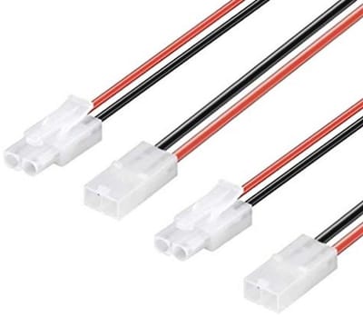 2 pairs (4 pieces) premium nylon Japan 1.2cm connectors plug male female socket incl. 30cm 16AWG cable for Lipo - ShopVlot