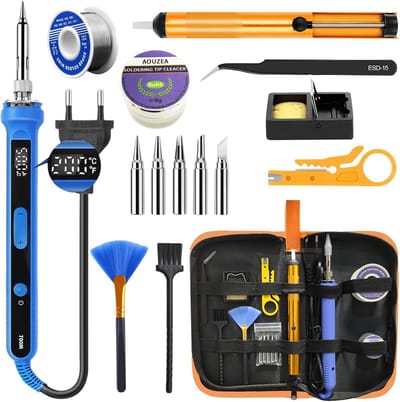 Professionele Soldeerboutset 100W met Instelbare Temperatuur en Accessoires voor Elektronisch Werk