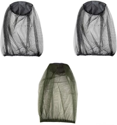 VHV Anti-muggen - Muggenmasker - 3-delig muggennetmasker - Voor imkers, imkers en buitenliefhebbers - Zwart en Groen