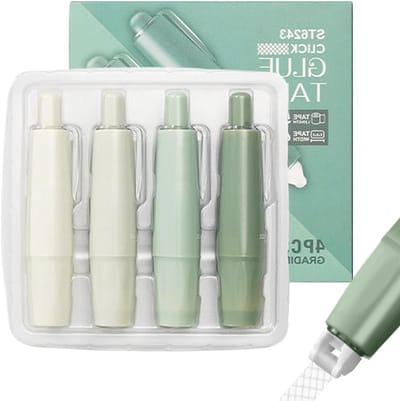 Dubbelzijdige Lijmroller - Tape Roller Lijmband - Scrapbooking en Handwerk - Puntvormige Lijm - 4 Stuks - Groen