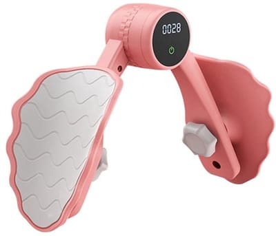 Bilspiertrainer, dijspiertrainer, trainer voor de vrouwelijke bekkenbodemspieren, beentrainer, bil- en beenpersmachine, dij- en bekkenbodemspieren, bekkenbodemspiertraining, beentrainer, roze