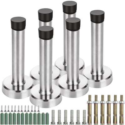 Unyqoos® Set van 6 robuuste deurstoppers voor wandbescherming en geluidsdemping
