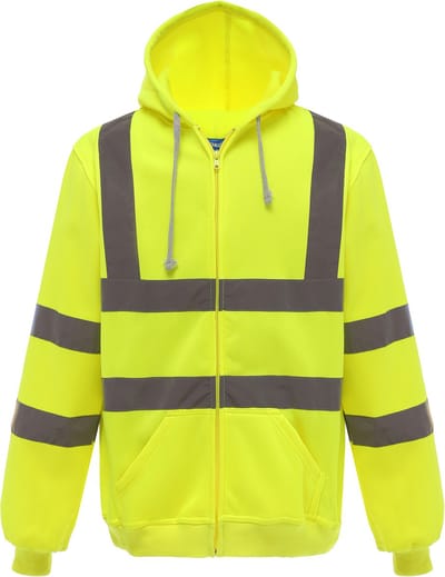 Yoko Full Zip Hooded Sweatshirt YHVK07 - Hi Vis Yellow - S