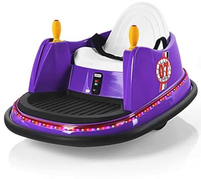 Goplus Electric Car Scooter 6V with 2.4GHz Remote Control Children's Vehicle 360° LED Light Strip One Button Start Seat Belt Music Horn for Children 2-5 Years