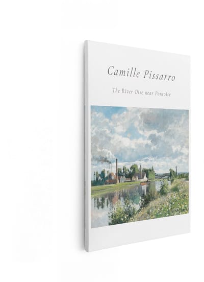 Artaza Canvas Schilderij Landschap Camille Pissarro - 60x90 cm - Wanddecoratie Rivier Oise - Muurdecoratie Pontoise - Klassieke Schilderijen Natuur