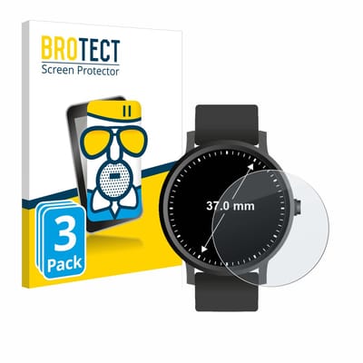 BROTECT - Screenprotector voor Horloges (Rond, ø: 37 mm) - Folie Beschermfolie Beschermglas matte 3 Stuks