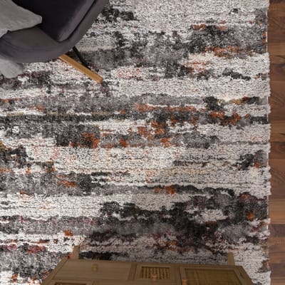 Paco Home Hoogpolig Vloerkleed Woonkamer Shaggy Patroon Abstract 3D Vintage 60x100 cm