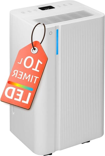 Luchtontvochtiger - Vochtvreter Apparaat - Binnenklimaat Verbeteren - Automatische Werking - 10 Liter Dag - Wit