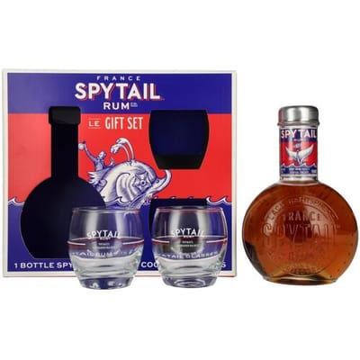 Spytail Rum Spytail Cognac Barrels Spirit Drink 40% Vol. 0,7l in geschenkverpakking met 2 Bril