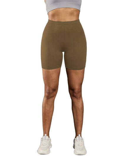 Livano Biker Short Dames - Korte Legging - Lange Onderbroek - Bikershort - Met Pijpjes - Koffie - Maat XS