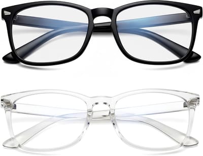 Blauwlichtbril Set - Computerbril dames heren - Schermtijd verminderen - UV400 bescherming - Set van 2 - Blauw