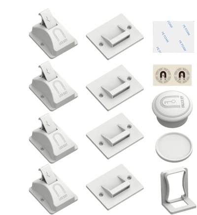 Magnetische sloten - Kastsloten onzichtbaar - Kindveilige deuren - Krachtig magnetisch ontwerp - Voor deuren < 35mm - Wit