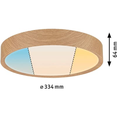 Selection Bathroom LED-plafondlamp Tega IP44 White Switch 1200lm 230V 22,5W Houtlook