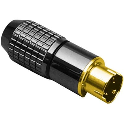 BKL Electronic 0204020 Miniatuur-DIN-connector Stekker, recht Aantal polen: 6 Zwart 1 stuk(s)