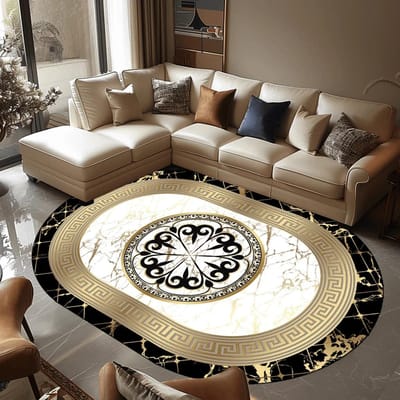 Luxe Ovale Woonkamer Tapijt Slaapkamer Tapijten Modern Bedside Antislip Vloermatten Huisdecoratie Studiekamer Sofa Gebiedskleed Wasbaar 80*120cm
