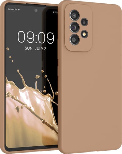 kwmobile telefoonhoesje geschikt voor Samsung Galaxy A53 5G - Hoesje met siliconen coating - Smartphone case in cappuccino