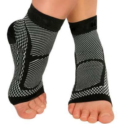 1 Paar Compressiekousen Enkelondersteuning Pijnverlichting Anti-vermoeidheid Plantaire Fasciitis Hardloop Yoga Sokken L-XL