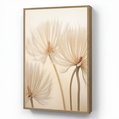 Wandlamp 60x90 cm - Oplaadbaar - Bloemen - Beige - Natuur - Wandlampen binnen woonkamer - Slaapkamer lamp - Decoratieve nachtlamp - Vloerlamp draadloos