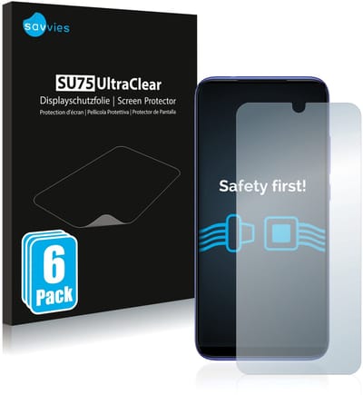 Savvies - Screenprotector voor Xiaomi Redmi 8 - Folie Beschermfolie transparant 6 Stuks