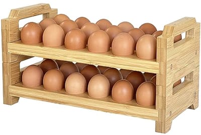 Eierhouder van Bamboe - Stapelbaar Design voor 36 Eieren | Eierschalenopslag en Display Rack | Houten Eierstandaard voor Keukentafel