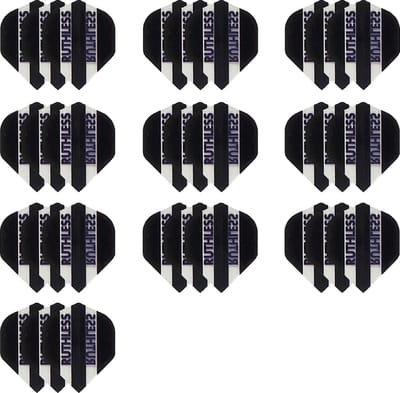 10 Sets (30 stuks) Ruthless flights Multipack - Zwart - darts flights - Cadeau