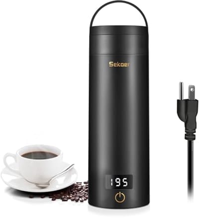 Draagbare Mini Koffieketel voor Reis - 4 Variabele Voorsets - Roestvrij Staal - Automatische Uitschakeling - BPA-vrij