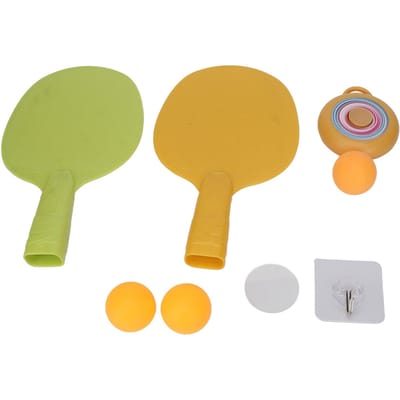 Jouet de coordination œil-main de tennis de table suspendu d'intérieur 2 raquettes d'entraînement de ping-pong suspendues pour