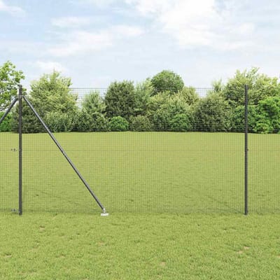vidaXL - gelast - draadhek - met - grondpennen - 12 - x - 1,5 - m - PVC-gecoate - Staal
