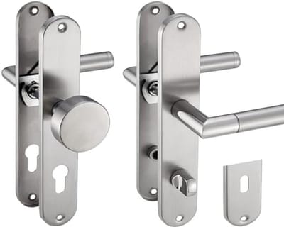 Deurgarnituur Renovatieset voor Kamerdeuren - Roestvrij Staal Glanzend Gepolijst - Geschikt voor Deurdikte 20-47 mm