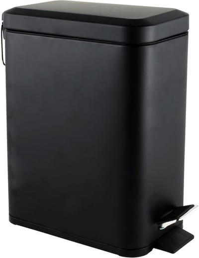 Pedal Prullenbak - Afvalemmer Keuken - Hygiënisch Afval - Zachtsluitend Deksel - 5 Liter - Mat Zwart