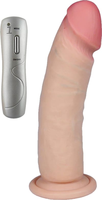 Power Escorts - Levensechte Realistische Vibrator - Super Handige Afstandsbediening met Draad - Net echt - 17.5 cm Lang - 7 Vibraties - Net echt materiaal Cyberskin - nog beter dan siliconen - Met Zuignap - lekker vet 5-7 cm - Met Mooie Cadeaubox