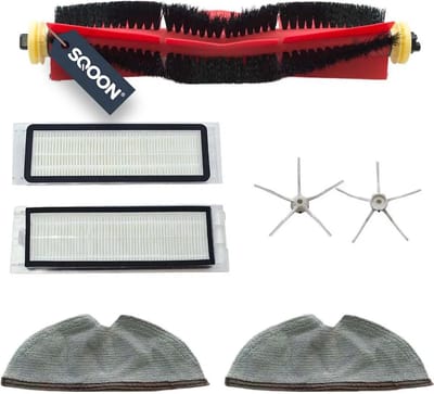 SQOON® Vervangingsset geschikt voor Roborock S5/S6 serie - 7-delige onderhoudskit voor robotstofzuiger - Gelijk aan originele onderdelen - Voor grondig en regelmatig onderhoud