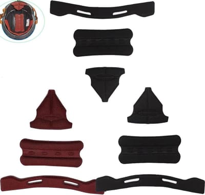 Helm Padding Set - Helm Kussens - Helm Comfort - Universele Pasvorm - 3 Stuks - Rood Zwart