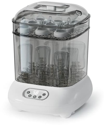 Elektrische Stoomsterilisator voor Babyflessen met Droogfunctie - Grote Capaciteit voor 9 Flessen en Accessoires