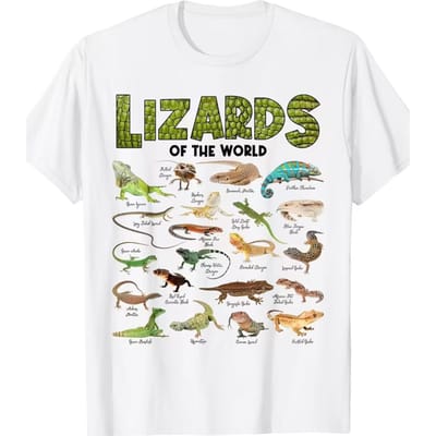 Hagedissen van de Wereld Reptiel Educatief Herpetologie Dier T-shirt XL wit