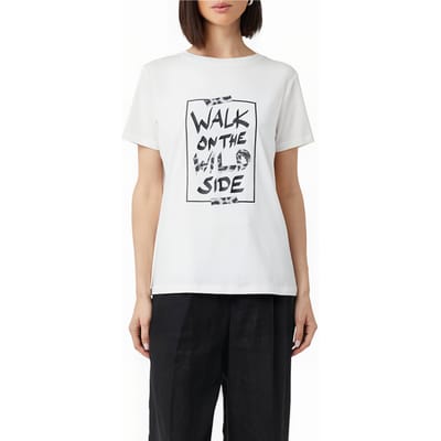 comma - female - T-shirt van katoenmix met print op de voorkant