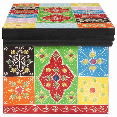 vidaXL - TV - Kast - met - lade - Multikleur - 60 - x - 30 - x - 24 - cm - Massief - mangohout