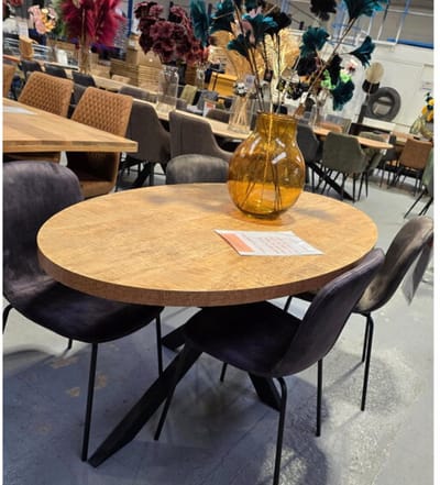 Eettafel Sophie HPL mangohout ovaal 160x90 cm - Naturel